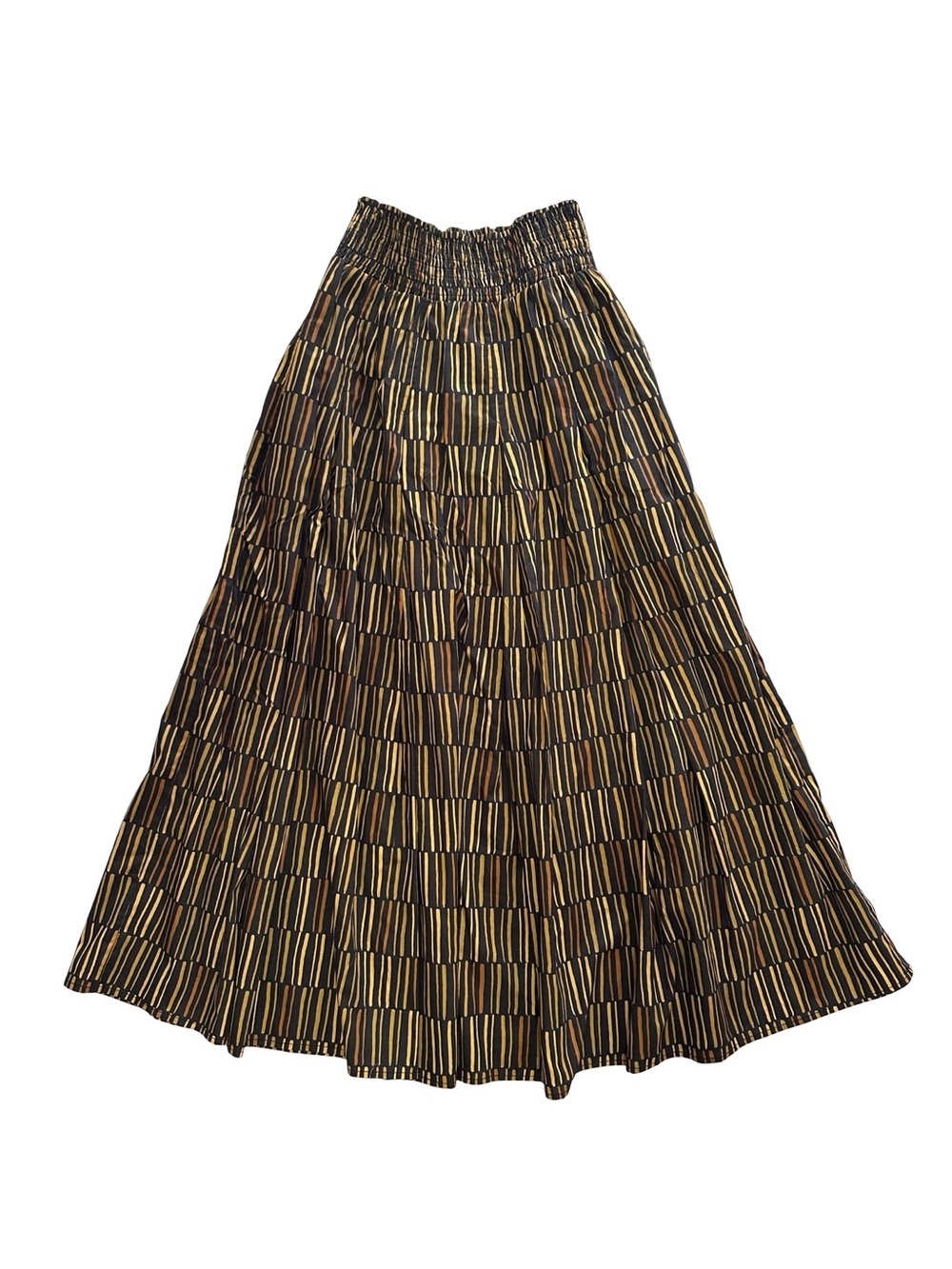 Buru Smocked Waist Midi Skirt Black Matchstick Medium NWT